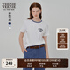 Teenie Weenie小熊T恤女2025年夏季新款撞色清新時(shí)尚柔軟短袖T恤上衣女 象牙白 L