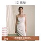 致知ZHIZHI 月當窗 夏日抹胸裙24夏季新款女修身捏褶休閑度假 杏白茶色 M