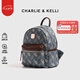 CHARLIE&KELLI女士雙肩包時(shí)尚新品優(yōu)雅通勤背包書(shū)包送女友七夕情人節(jié)禮物實(shí)用 藍(lán)色【京倉(cāng)配送 品牌禮袋】