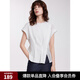 ELLE白色設(shè)計感拼接繡花短袖女2025夏季新款純棉別致寬松休閑T恤 白色 L