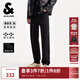杰克·瓊斯（JACK&JONES）男裝25年秋冬季黑色牛仔褲男士903直筒潮流休閑彈力加絨褲子厚款 A15黑色牛仔 31 175 W31/L30