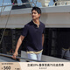 TOMMY HILFIGER【時(shí)尚多色】夏季男裝純棉珠地網(wǎng)眼商務(wù)休閑短袖T恤翻領(lǐng)POLO 深藍(lán)色CJM M (推薦：135-150斤)