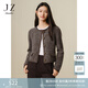 玖姿·安娜蔻通勤優(yōu)雅香風(fēng)羊毛圈圈紗舒適針織開衫女裝2024冬款 咖啡 S