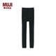 無印良品（MUJI）女式 里抓絨 厚款 收腿褲 秋褲加絨打底褲女款冬季 DGG04A4A 黑色 XL (身高165-170 臀圍100-105)