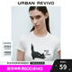 UR七夕2025秋季新款女裝時(shí)尚撞色印花圖案修身短袖T恤UYV450032 本白 M