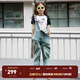 little MO&Co.童裝夏裝男童女童純棉牛仔褲背帶褲兒童連體褲褲子 牛仔藍(lán)色2 155 155/64