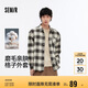 森馬（Semir）長袖襯衫男純棉法蘭絨格子外套秋季情侶裝寬松上衣101524105207
