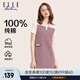 ELLE ACTIVE紅白格復(fù)古優(yōu)雅連衣裙女士夏季時尚減齡顯瘦運動風(fēng)POLO領(lǐng)針織裙 紅白藍 L
