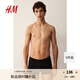H&M【七夕禮物】男裝男士?jī)?nèi)褲5條裝秋季棉質(zhì)彈力平角短內(nèi)褲1129809 黑色 5條 L 175/110