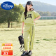 迪士尼（Disney）童裝女童夏裝套裝兒童衣服女大童夏季字母印花短袖褲子兩件套女孩 綠色 130 建議7~8歲（120-130cm）