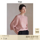 旅途原品ltyp 明星同款手工臟染100%真絲廓型小衫 秋季極簡高級優(yōu)雅襯衫女 臟染粉 M