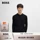 BOSS博斯【禮物】男士刺繡徽標羊毛混紡Polo領(lǐng)毛衣 001-黑色 2XL