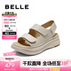 百麗（Belle）簡(jiǎn)約休閑勃肯鞋女商場(chǎng)同款厚底舒適涼鞋D9J2DBL5 米色 39 (245mm)