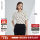 朗姿復古法式波點(diǎn)設計感短袖上衣襯衣女2024年夏新款通勤氣質(zhì)襯衫 米黃色 L