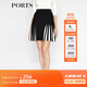 PORTS寶姿  新品女裝簡(jiǎn)約黑白撞色魚(yú)尾裙擺半身裙LA8K250FZX003 黑色混色 M
