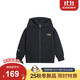 暇步士（Hush Puppies）童裝兒童針織外套男大童休閑連帽衛(wèi)衣女童帽衫 藏藍(lán)   170   