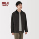 無(wú)印良品（MUJI）男式 木棉混 燈芯絨領(lǐng)夾克 男士外套25年秋季款 外衣男款男裝 深灰色 S (165/84A)