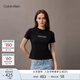 Calvin KleinJeans25早秋新款女士休閑通勤ck字母修身圓領(lǐng)針織短袖T恤47C822G