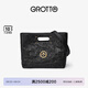 GROTTO個(gè)樂(lè)經(jīng)典CARRY托特包大容量通勤植鞣褶皺綿羊皮手提單肩包禮物 經(jīng)典黑金標(biāo)M