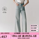 艾諾絲雅詩(shī)【商場(chǎng)同款】2025夏季新品100%棉丹寧闊腿牛仔褲長(zhǎng)褲女40413299 牛仔蘭 M