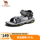 駱駝（CAMEL）戶(hù)外沙灘潮流平底休閑男士涼鞋子 A822162412 灰色 40