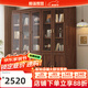 和諧家園 實(shí)木書柜 黑胡桃色書柜玻璃門收納儲(chǔ)物櫥架落地柜書房置物書架 1.85米五門書柜【2+3】 組裝