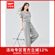 IEF/愛依服時(shí)尚套裝2025夏季新款韓版時(shí)尚休閑運(yùn)動(dòng)風(fēng)百搭上下套褲 灰 M