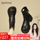 達(dá)芙妮（DAPHNE）馬丁靴厚底粗跟短筒女靴2025秋冬季新款小個(gè)子增高后拉鏈女靴子 黑色 37