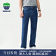 texwood蘋(píng)果牌牛仔褲男25年夏季薄經(jīng)典水洗直筒中青年休閑褲輕奢男士褲子 【品牌經(jīng)典款】中藍色 30 碼 腰圍80cm/2.4尺