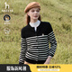 哈吉斯（HAZZYS）女裝 春秋款女【PHIZ系列】條紋羊毛開衫ABYSD1BCX51 黑色BK L (165/88A 40)