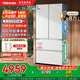 東芝（TOSHIBA）新品546法式四開門雙開門零嵌入式一級能效大容量制冷雙系統(tǒng)多循環(huán)低能耗節(jié)能無霜家用電冰箱 GR-RF546WI-PM171織瑾白