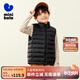 迷你巴拉【三防】男女童防風(fēng)保暖連帽羽絨服寶寶撞色羽絨馬甲 黑色90001 110