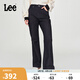 Lee427標(biāo)準(zhǔn)高腰喇叭磨毛清水洗女保暖牛仔褲潮