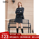百圖betu女裝秋冬新款半身裙ins風(fēng)時髦小香風(fēng)短裙A型裙女2310T74 黑色 M