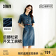 森馬（Semir）森柔牛仔|商場同款牛仔連衣裙女腰帶2025夏季新款開叉工裝裙 牛仔黃泥染80325 XL