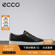 愛步（ECCO）休閑鞋女 時尚百搭通勤圓頭低幫軟面皮板鞋 柔酷7號430003 黑色38