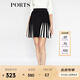 PORTS寶姿  新品女裝簡(jiǎn)約黑白撞色魚(yú)尾裙擺半身裙LA8K250FZX003 黑色混色 M