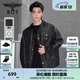 BOY LONDON【迷幻搖滾】秋季男女同款滿印金標(biāo)夾克襯衫外套N23901 黑色 L