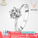 AVHE白18K金鉑六爪鉆戒D色克拉真鉆實(shí)驗室培育鉆石女戒指結婚禮物七夕 18K金戒藝術(shù)臂花托-1克拉D色鉆石 9-20號圈號可咨詢(xún)