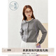 紫涵（ZIHAN）紫涵花邊圓領(lǐng)毛衣開衫女2025秋季新款文藝簡約百搭寬松顯瘦針織衫 海鷗灰 XL