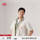 Levi's李維斯工裝25年春夏新款巴恩風(fēng)男士寬松休閑牛仔短袖襯衫 白色 M