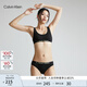 Calvin Klein內(nèi)衣女士美拉德簡(jiǎn)約提花薄墊ck無(wú)鋼圈輕運(yùn)動(dòng)U型背心文胸QF7400AD UB1-太空黑 M