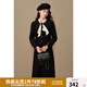 獨束大碼女裝簡(jiǎn)約撞色假兩件連衣裙2024冬季新品通勤氣質(zhì)百搭裙子 赫本黑 2XL (尺碼：4)