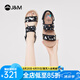 快樂瑪麗（J&M）沙灘鞋女鞋夏季2024新款外穿厚底防滑涼鞋女時尚百搭厚底休閑鞋女 黑色(曬圖送20元紅包) 37 235mm