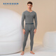 舒雅（Schiesser）男士舒美棉3A抗菌長(cháng)袖長(cháng)褲保暖秋衣秋褲套裝 【V領(lǐng)】深灰 L