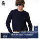 杰克·瓊斯（JACK&JONES）秋冬新款直筒字母毛衣休閑百搭基礎(chǔ)套頭針織衫男裝 E39藏藍(lán) S 170