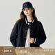 茵曼（INMAN）時(shí)尚撞色學(xué)院風(fēng)棒球服女2025春秋季百搭復(fù)古寬松休閑外套 寶藍(lán)色 L