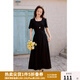 獨(dú)束大碼女裝【束型系列】方領(lǐng)針織修身連衣裙2025夏新款拼接裙子 黑色 2XL （尺碼：4）