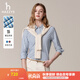 哈吉斯（HAZZYS）女裝 秋季女士襯衣條紋通勤長(cháng)袖休閑襯衫女ASCSK1CCX07 藍色BL M (160/84A 38)