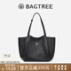 BAGTREE李思思同款包包樹(shù)晚楓包輕奢植鞣皮大容量托特包通勤單肩電腦女包 黑色-大號 可裝15.6寸電腦 高級小眾